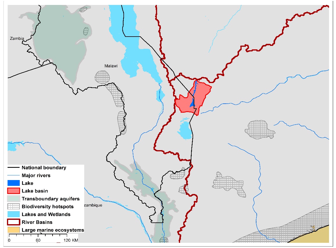 (a)Lake Chiuta basin and associated  transboundary water systems