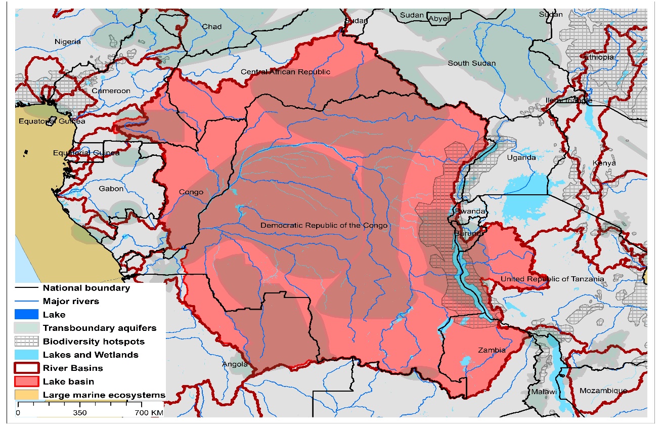 (a)Congo River basin and associated  transboundary water systems