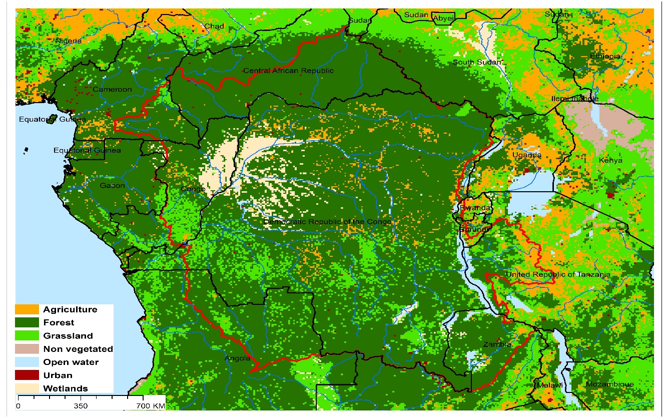 (a)Congo River basin and associated  transboundary water systems