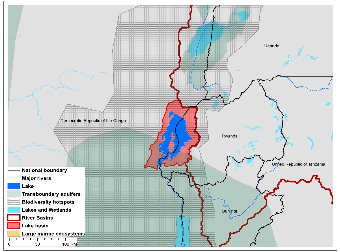 (a)Lake Kivu basin and associated  transboundary water systems