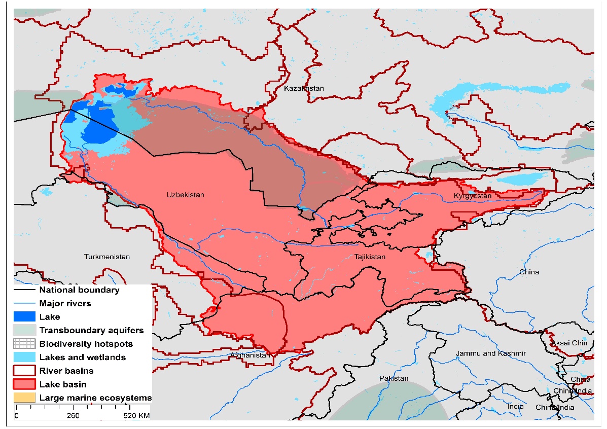 (a)Aral Sea basin and associated  transboundary water systems