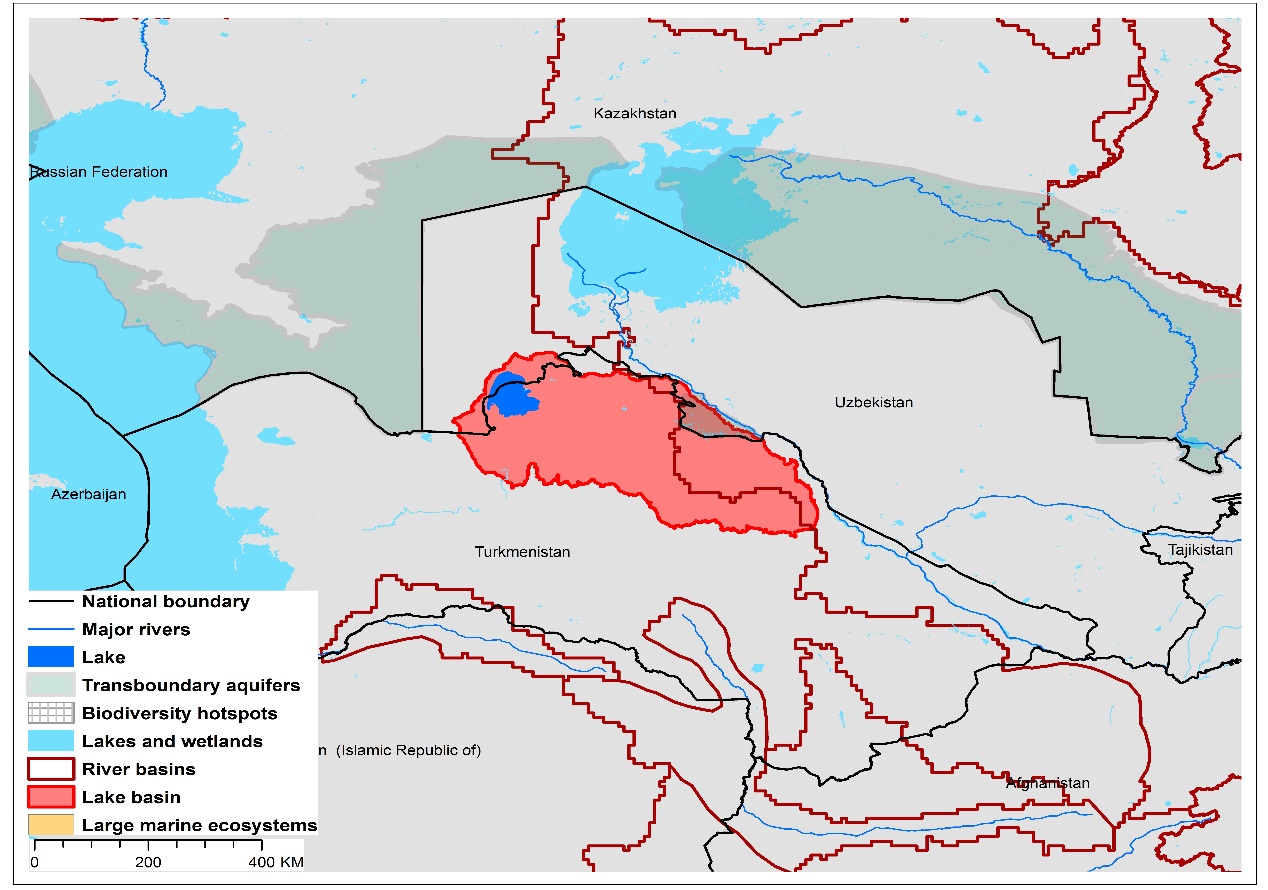 (a)Lake Sarygamysh basin and associated  transboundary water systems