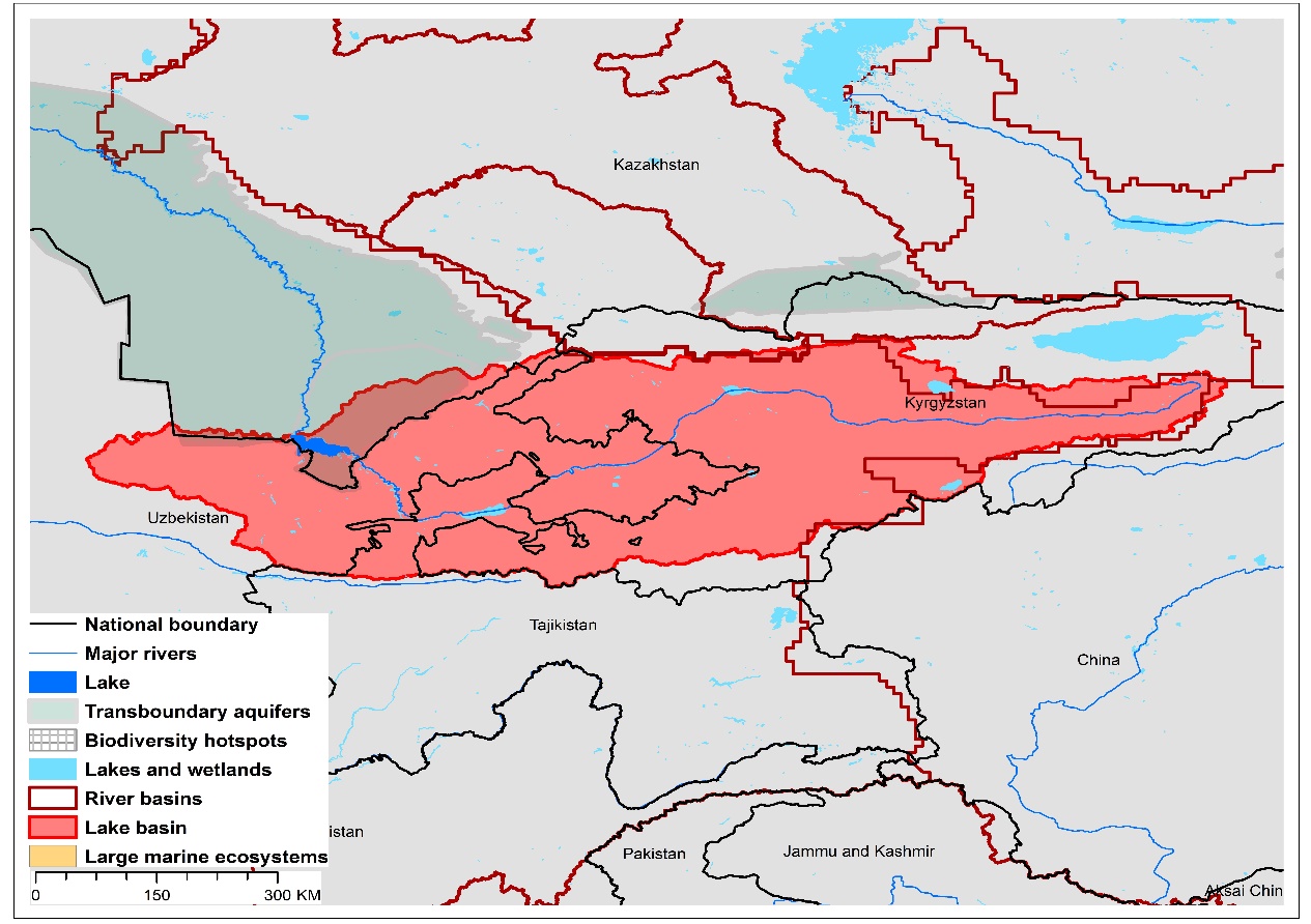 (a)Lake Shardara/Kara-kul basin and associated  transboundary water systems