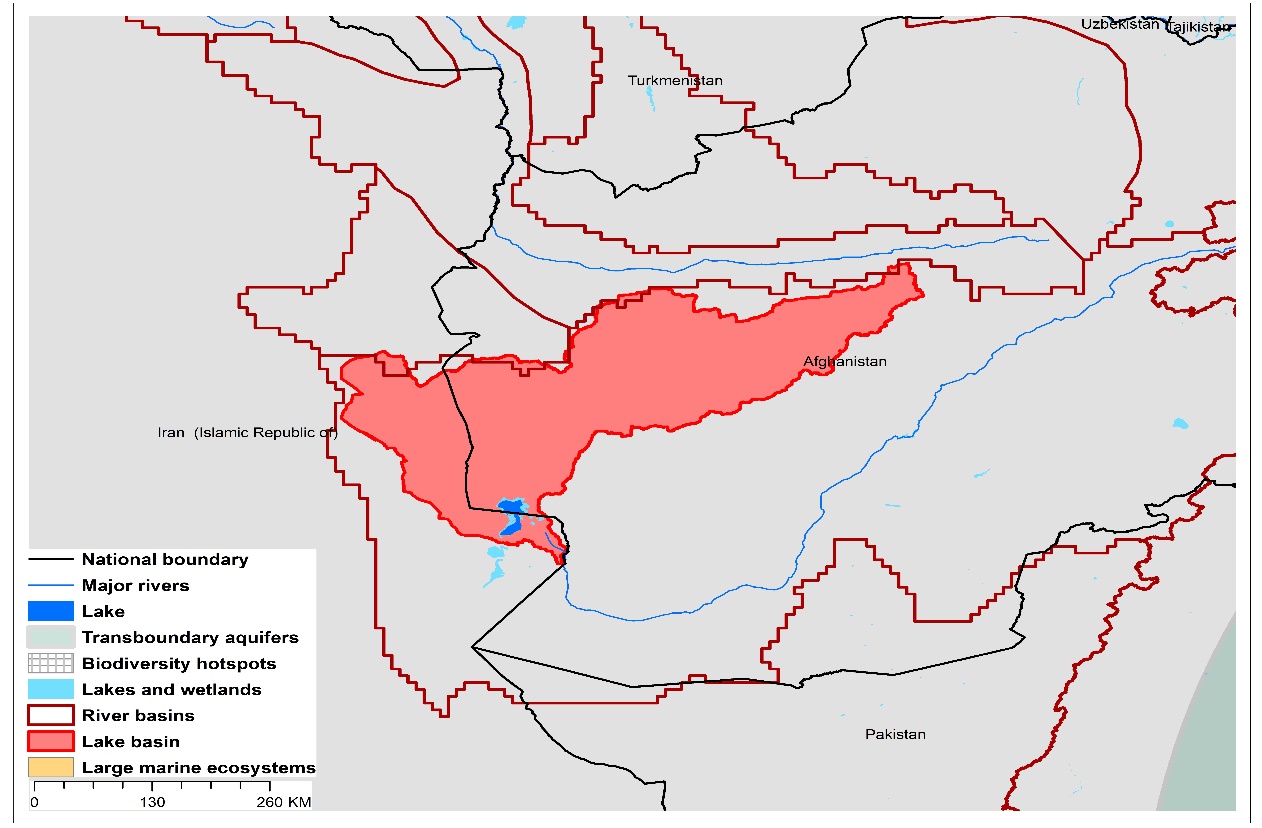 (a)Lake Sistan basin and associated  transboundary water systems