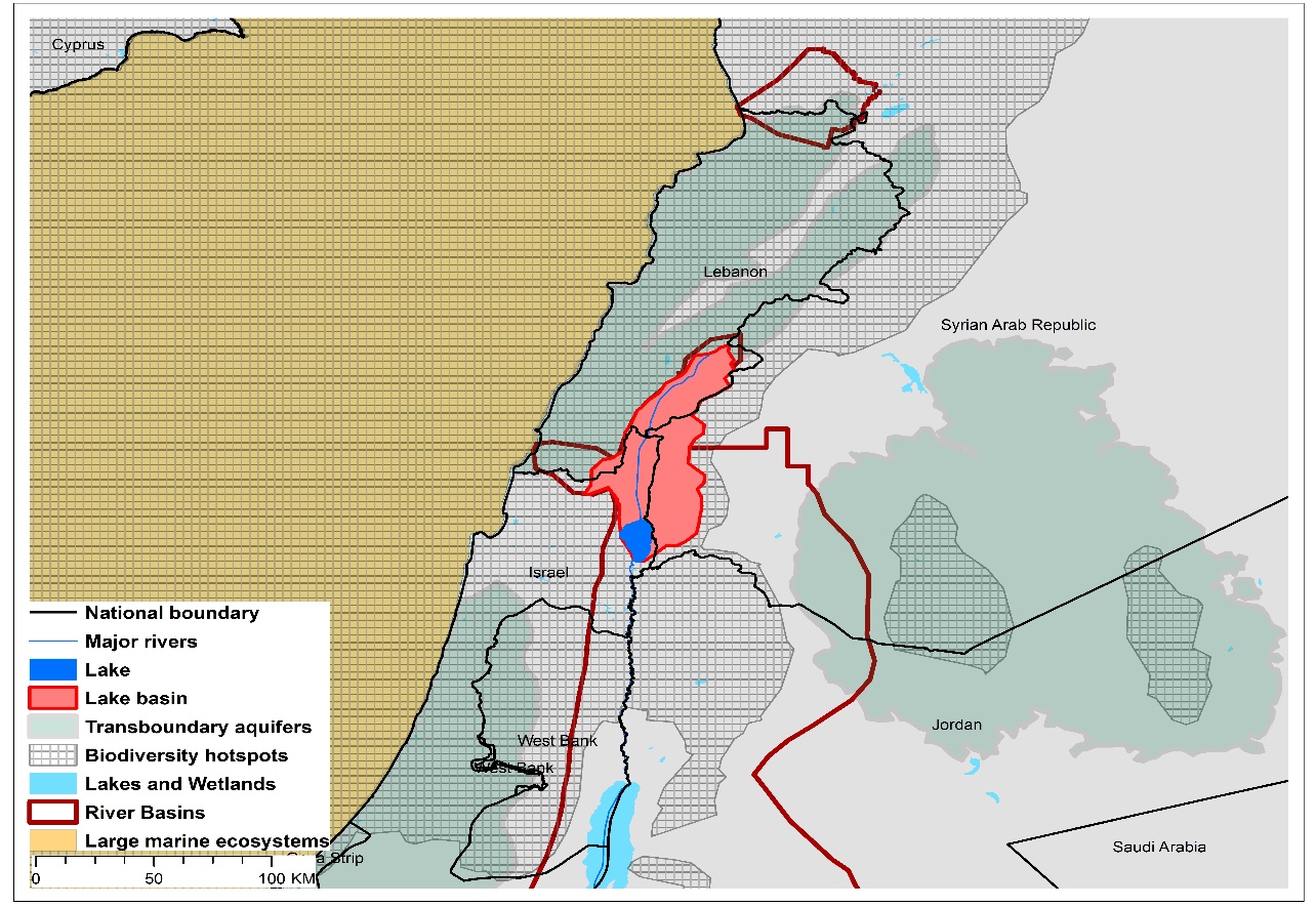 (a)Sea of Galilee basin and associated  transboundary water systems