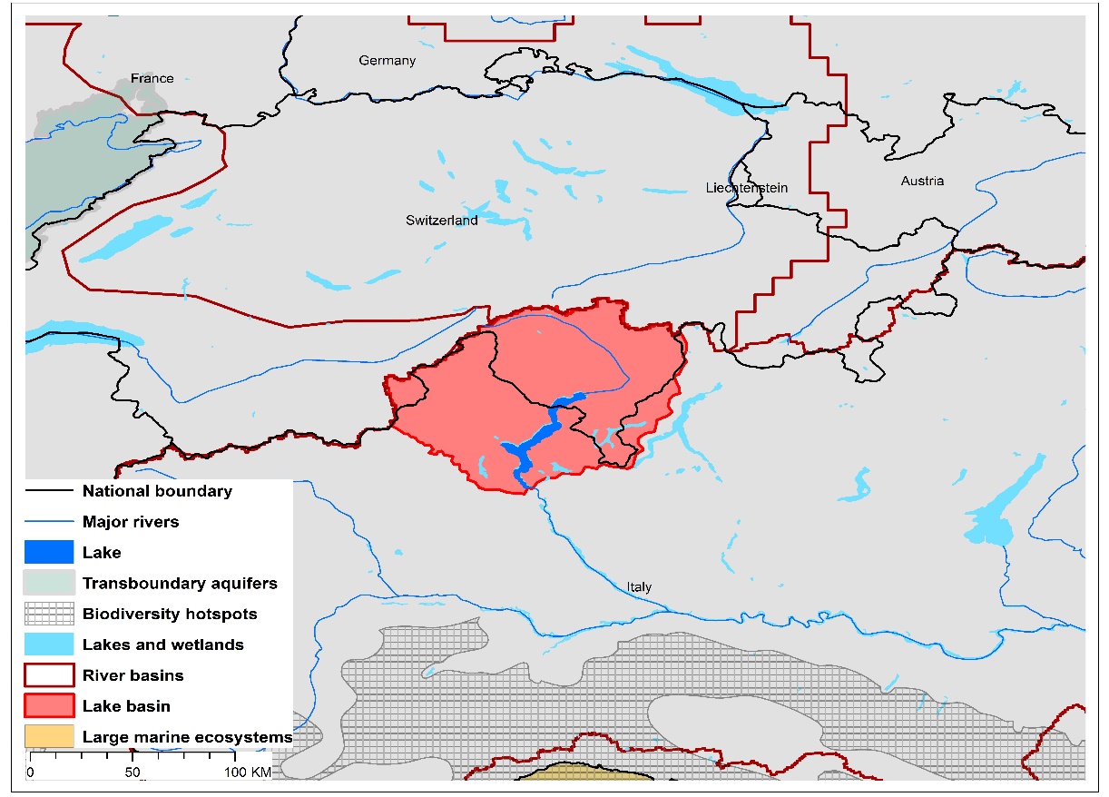 (a)Lake Maggiore basin and associated  transboundary water systems