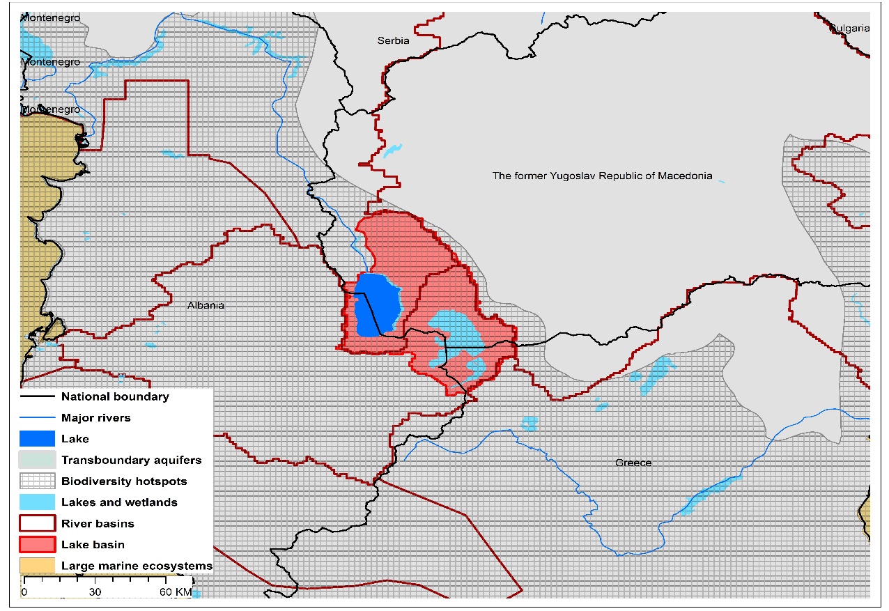 (a)Lake Ohrid basin and associated  transboundary water systems